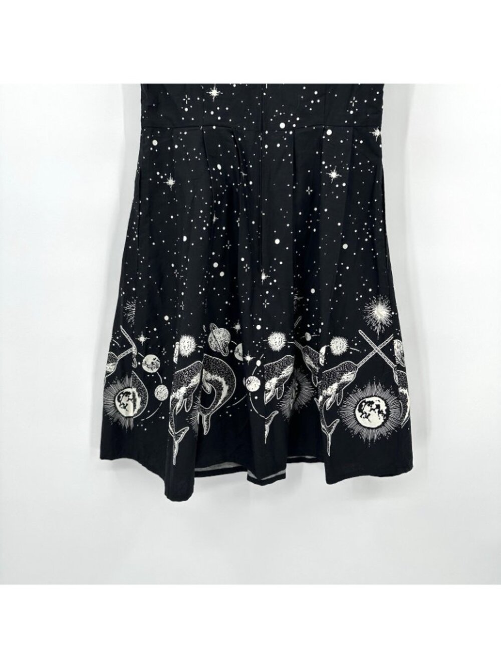 DANGERFIELD cosmic border print dress 6 whales celestial stars space galaxy goth - Picture 9 of 12